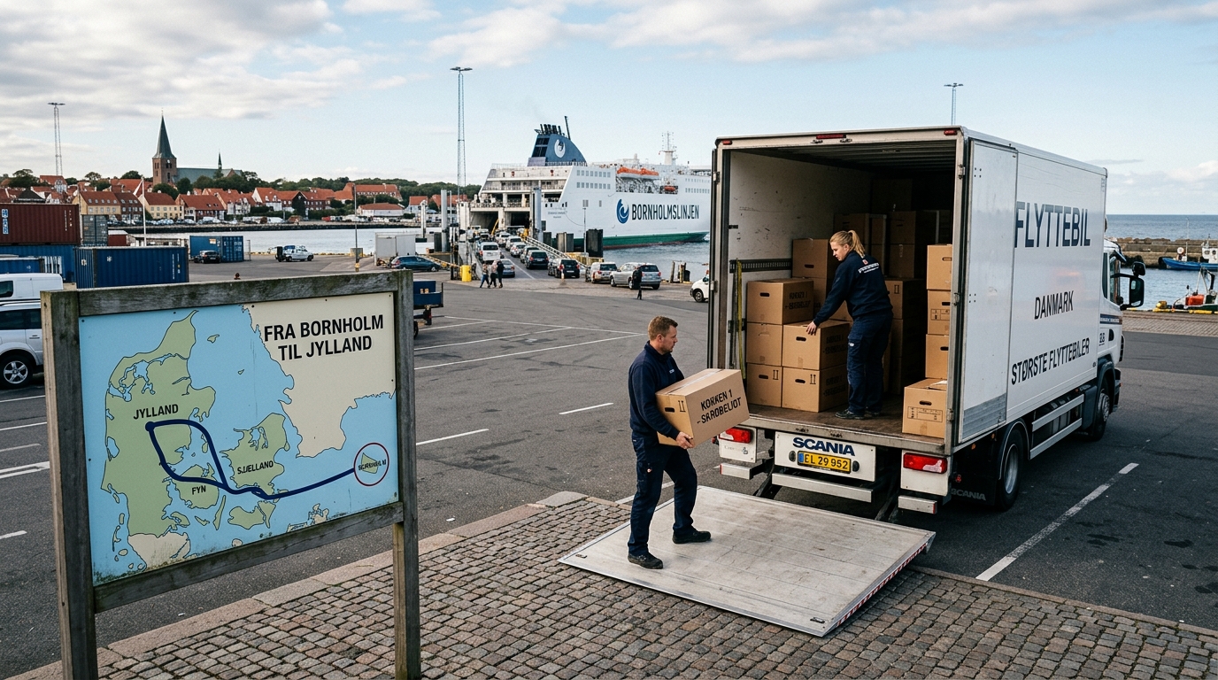 Bestil komplet flyttetransport fra Bornholm til Jylland her – Din Trygge Flyttepartner