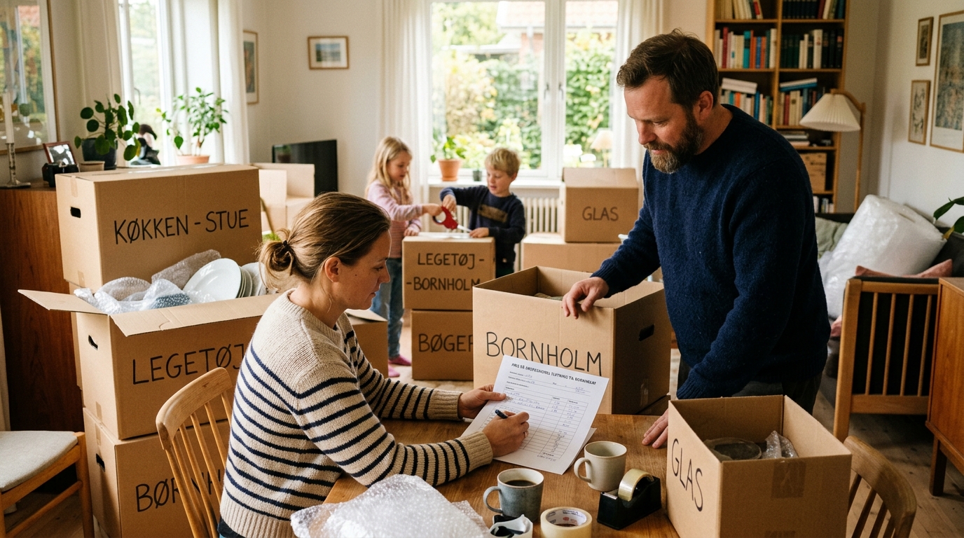 Pris på professionel flytning til Bornholm for private familier